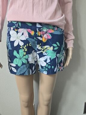 a.n.a Navy Floral Casual Shorts
